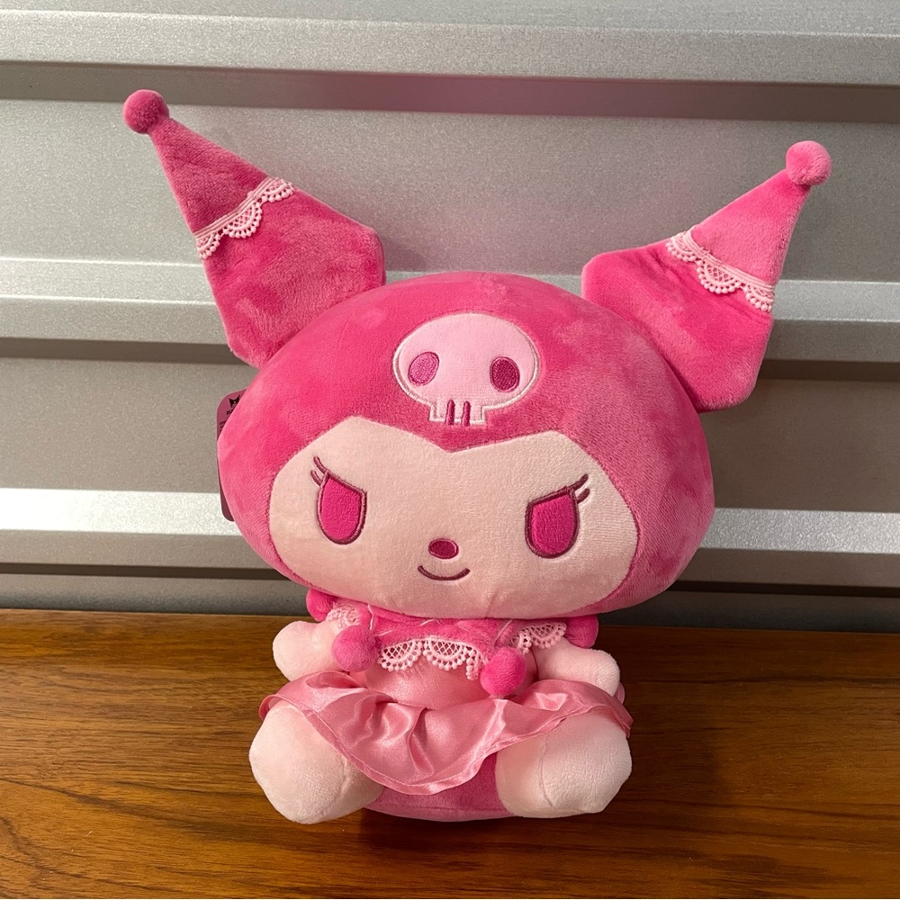 Sanrio Hello Kitty And Friends Kuromi Pink Fringe Lace Plush Stuffed Animal